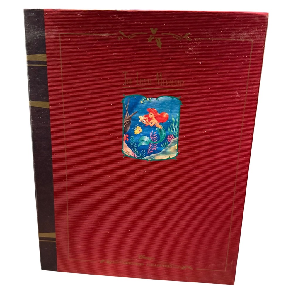 Vintage Disney The Little Mermaid Christmas Ornament Set Book Box Ariel